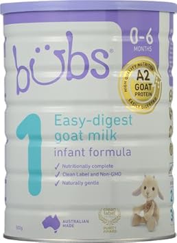 Bubs Goat Milk Infant Formula Stage 1, Infants 0-6 Months, Made With Fresh Goat Milk, 28.2 Oz