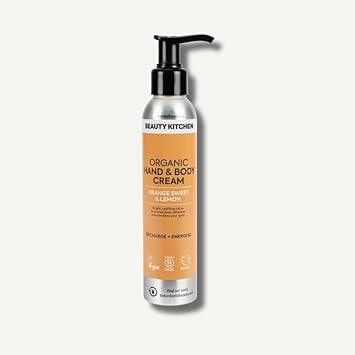 Beauty Kitchen - Organic Hand And Body Cream - Orange Sweet And Lemon Essential Oils For Nourishing, Energising Daily Hydration - Vegan And Natural Skincare - 150Ml