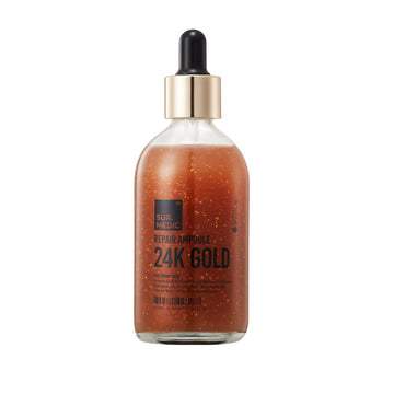 Surmedic 24K Gold Repair Ampoule 3.38 Oz / 100Ml - 99.9% Pure Gold, 10 Kinds Of Peptide, Hyaluronic Aid, Collagen, Natural Ingredients, Sensitive Skin - Korean Skin Care