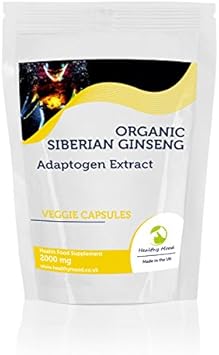 Siberian Ginseng Adaptogen Extract 2000mg Veggie Health Food Supplement Vitamins 30/60/90/120/180 Capsules Metabolism Formula Guarana Capsicum Kelp Apple Cider Vinegar (180)