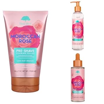Tree Hut Moroccan Rose Shave Routine Bundle, Pre-Shave Foaming Polish, Moisturizing Shave Oil, And After Shave Serum, Exfoliates, Hydrates & Soothes For Smooth, Soft Skin : Beauty & Personal Care