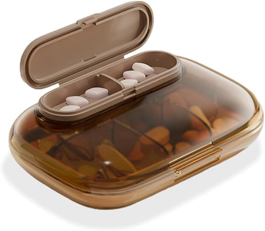 Portable Small 6 Day Pill Case-Three Meals a Day, Mini Portable Seal, Moisture-Proof Medicine, Drug Box, Portable Travel Pill Dispenser, Stylish Medications & Supplements Organizer