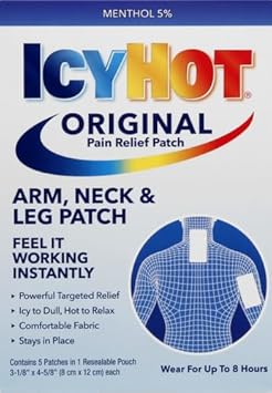 Icy Hot Original Small Pain Relief Patches (5 Count) Powerful Targeted Relief For Arm, Neck & Leg