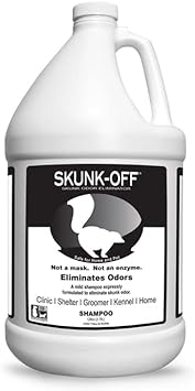 Skunk Off Pet Shampoo – Ready to use Skunk Odor Remover for Dogs, Cats, Carpet, Car, Clothes & More – Skunk Shampoo Non-Enzymatic Formula (1 Gallon)