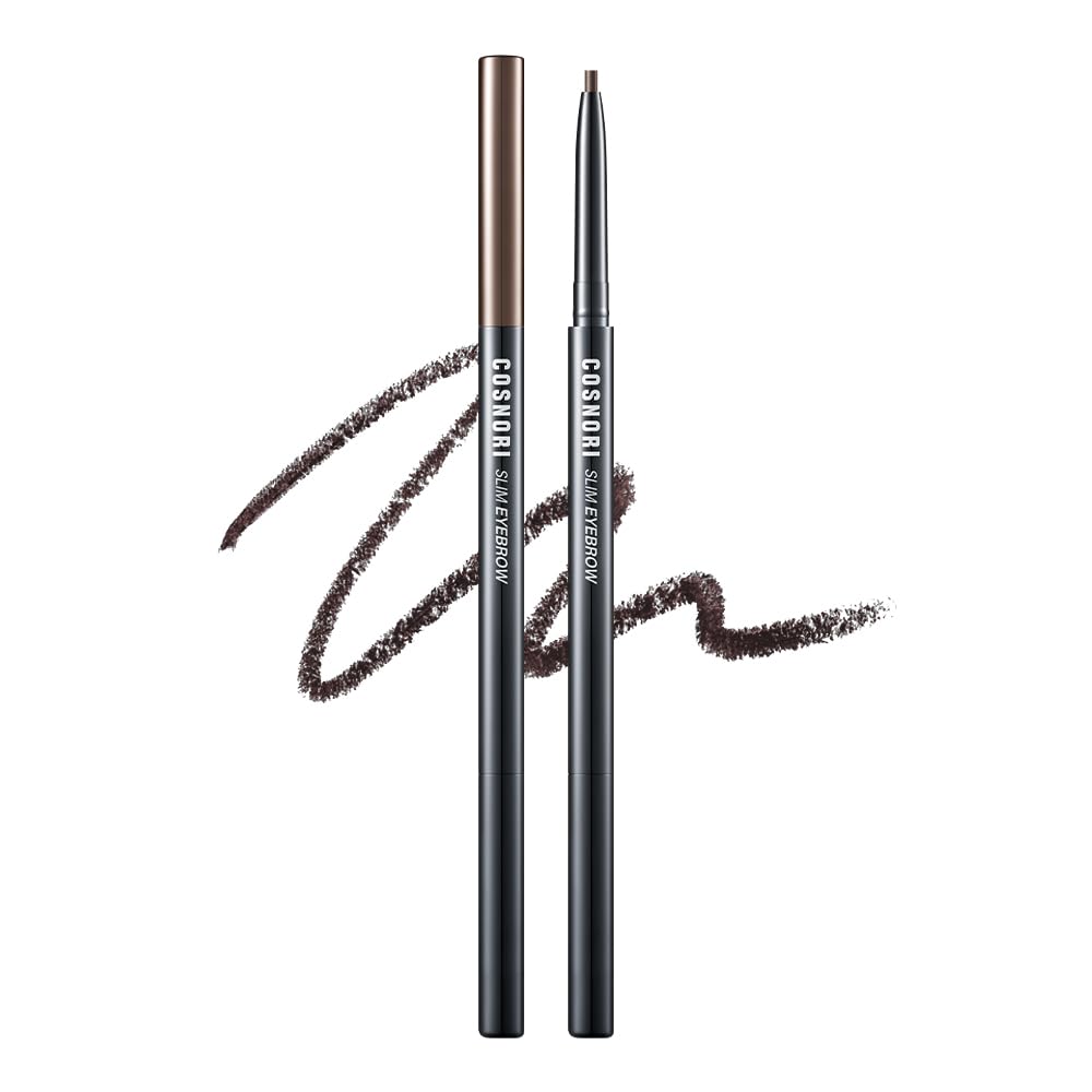 Cosnori Slim Eyebrow Pencil 04 Choco Mousse - 2Mm Micro-Fine Pencil Brow With Brush, Natural-Looking Brows, Long Lasting & Waterproof, Micro-Slim, Soft Drawing, 0.005Oz (0.15G)