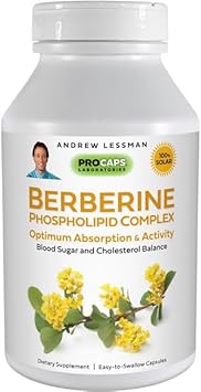 Andrew Lessman Berberine Phospholipid Complex 240 Capsules - Barberry Root Extract. Small Easy To Swallow Capsules