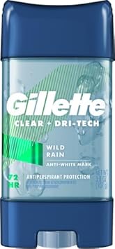 Gillette Antiperspirant And Deodorant For Men, Clear Gel, Wild Rain Scent, 3.8 Oz