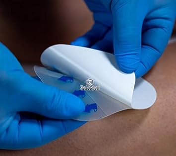 Hydrocolloid Border Wound Dressing – Waterproof, Breathable & Adhesive Patches For Faster Healing, Blister & Acne Protection – Ideal For Sensitive Skin - 10X10Cm X 5