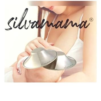 The Original Silvamama Silver Nursing Cups - Nipple Shields for Nursing Newborn-Pure Silver Nursing Cups Natural Breastfeeding Support for Moms (X-Large (925)) : Baby