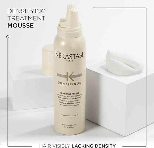 Kérastase Densifique Femme, Thickening & Strengthening Styling Mousse, For Thinning Hair, With Hyaluronic Acid, Gluco Peptide & Ceramides, Densifique Densimorphose, 150Ml
