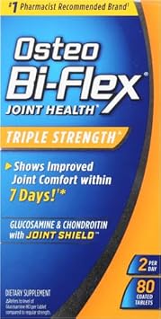 Osteo Bi-Flex Triple Strength(5), Glucosamine Chondroitin with Vitamin C Joint Health Supplement, Coated Tablets, 80 Count (Pack of 1)