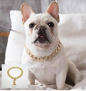 VALUEVIBES Stylish Dog Chain Collar Necklace for Pets, Adjustable Fashion Accessory for Small and Medium Dogs, Comfortable & Lightweight Pet Photo Prop