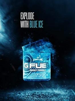 Gamma Labs G Fuel Blue Ice Energy Powder, Sugar Free, Clean Caffeine Focus Supplement, Blue Raspberry Flavor, Focus Amino, Vitamin + Antioxidants Blend - 9.8 oz (40 Servings) : Health & Household