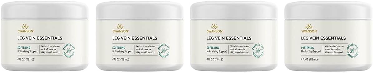 Swanson Leg Vein Essentials Cream 4 Fl Oz Cream 4 Pack
