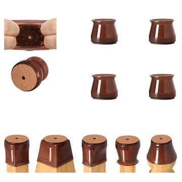 Silicone Furniture Leg Caps with Felt Pads – Scratch Protection and Noise Reduction for Various Leg Shapes,Large 30-50mm, (10PCS)