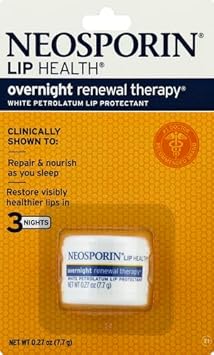 Neosporin Lip Health Overnight Healthy Lips Renewal Therapy Petrolatum Lip Protectant, 0.27 Ounce (Pack Of 1)