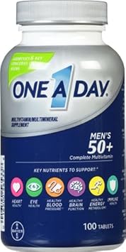 One A Day Men’S 50+ Multivitamins, Supplement With A, C, D, E And Zinc For Immune Health*, Calcium & More, 100 Tablets