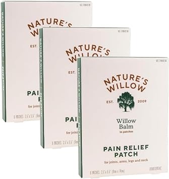 Nature's Willow Fast-Acting Willow Balm Natural Patches | Essential Oils and Menthol (18 Count (Pack of 3))