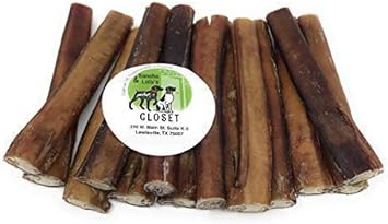 Sancho & Lola's 6" Thick Bully Sticks for Dogs Made in USA~20oz (14-17) Grain-Free Pizzle Dog Chews