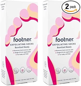 Footner Exfoliating Foot Mask Socks - Foot Peel Mask For Hard Skin - Peeling Foot Mask For Smooth And Soft Feet - Foot Peel Socks To Remove Hard Skin In Single 60 Minute Treatment - For Baby Soft Feet