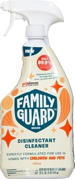 Family Guard Brand Disinfectant Spray Trigger & Multi Surface Cleaner, Antibacterial Spray, Expertly Formulated For Use In Homes With Children & Pets, Citrus Scent, 32 Oz (Pack Of 1)