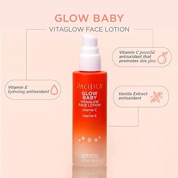 Pacifica Beauty | Glow Baby VitaGlow Hydrating Face Moisturizer + Eye Cream Set | Vitamin C, Caffeine, Hyaluronic Acid | Brightening, Glowing | 100% Vegan and Cruelty Free | Clean Skin Care