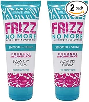 Creightons Frizz No More Smooth & Shine Blow Dry Cream (100Ml) - Conditioning Formula Which Reduces Frizz Leaving Hair Silky Soft & Smooth & Adds Glossy Shine. Colour Kind Formula, Clear White