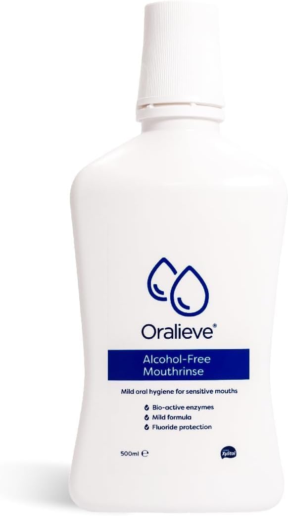 Oralieve Alcohol-Free Mouthrinse (1 X 500Ml), Mouthwash With Fluoride For Dry Or Sensitive Mouths. Mild Mouth Wash - Genuine Oralieve Dry Mouth Mouthwash