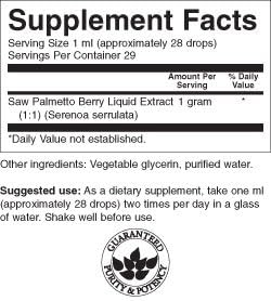 Swanson Saw Palmetto Liquid Extract (Alcohol and Sugar-Free) 1 fl Ounce (29.6 ml) Liquid : Health & Household