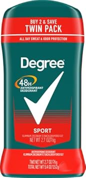 Degree Men Original Protection Antiperspirant Deodorant 48-Hour Sweat & Odor Protection Sport Antiperspirant For Men 2.7 Oz Twin Pack