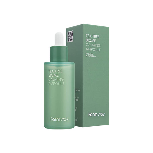 Farmstay Teatree Biome Calming Ampoule - Face Serum, Korean Skin Care, Calming And Soothing For Sensitive Skin, Hydrating And Moisturizing, Strengthen Skin Barrier, 1.69 Fl. Oz / 50Ml