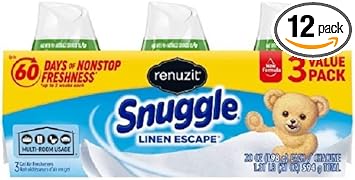 Renuzit Snuggle Solid Gel Air Freshener, Linen Escape Scent, 7 Oz, 12 Count