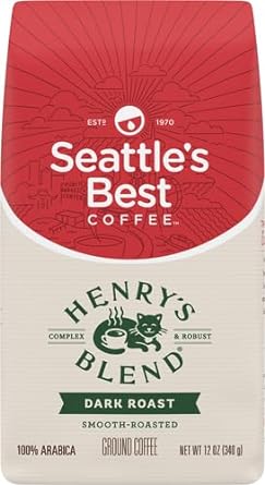 Seattle's Best Coffee Henry's Blend Dark Roast Ground Coffee, 12 Ounce (Pack of 1)
