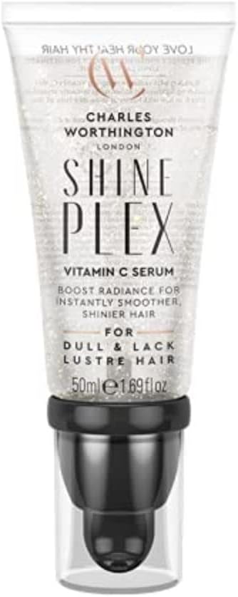 Charles Worthington Shineplex Glass Shine Serum, Vitamin C To Hydrate And Nourish Hair, Salon Smoothing Treatment For Women, 50 Ml