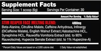 Killer Labz Stim Reaper Black High Stimulant Pre-Workout Powder Extreme Energy & Focus | Long Lasting Euphoria And Muscle Pumps | 30 Servings (Furious Punch) : Health & Household