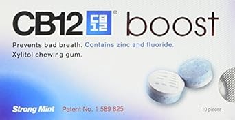 CB12 Boost Sugar Free Chewing Gum Strong Mint - 1 Pack of 10 pcs by CB2