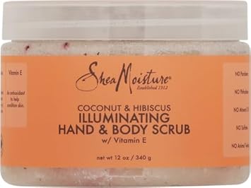 Sheamoisture Body Scrub For Dull Skin Illuminating Coconut And Hibiscus Cruelty-Free Skin Care 12 Oz