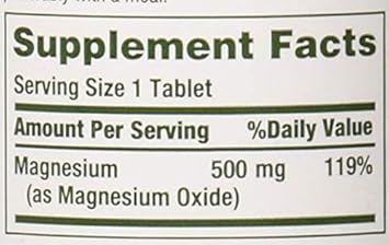Nature'S Bounty Magnesium 500 Mg Tablets 100 Ea
