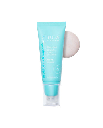 Tula Skin Care Face Filter Blurring And Moisturizing Primer - Sunrise, Evens The Appearance Of Skin Tone & Redness, Hydrates & Improves Makeup Wear, 1Fl Oz