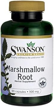 Swanson Marshmallow Root Healthy Supports Respiratory Function Digestive Support 500 Milligrams 90 Capsules (3 Pack)