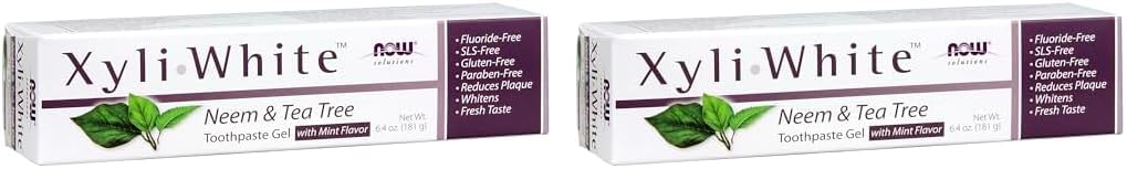 Now Solutions, Xyliwhite™ Toothpaste Gel, Neem And Tea Tree, Cleanses And Whitens, Clean And Fresh Taste, 6.4-Ounce (Pack Of 2)