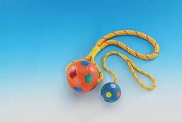 Nobby Rubber Ball with Rope, 6.5 cm :Pet Supplies