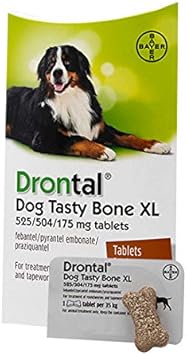 Drontal Tasty Bone Xl Wormer Tablets For Large Dogs (Over 20Kg) X 1 Tablet