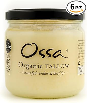 Ossa Organic Tallow | Traditional Beef Fat Or Beef Dripping, British Grassfed Cows | Organic & Keto (Tallow) - Parent (Tallow Six Pack)
