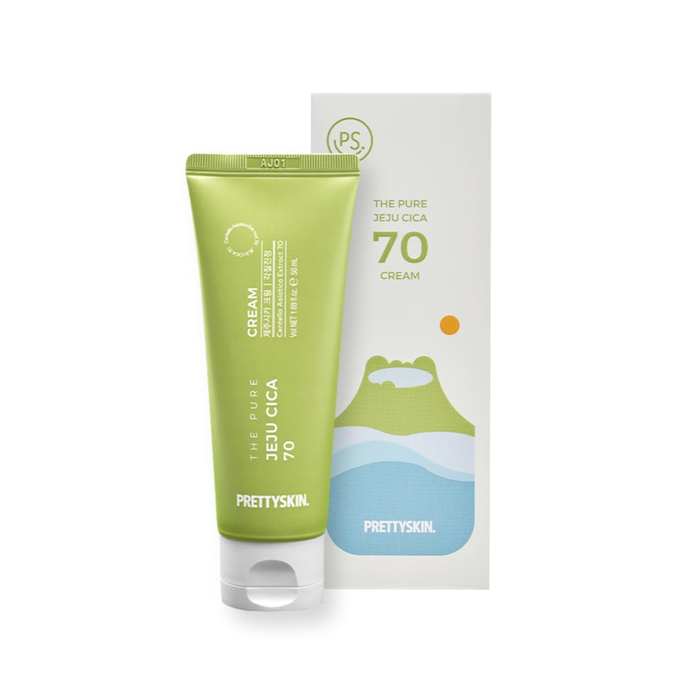 Jeju Cica 70 Facial Cream – 70% Centella Asiatica | Lightweight & Non-Sticky Moisturizer | Ginseng + Propolis Support | Hypoallergenic For Sensitive Skin – 1.69 Fl.Oz