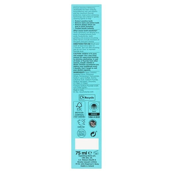 Pro Care Sensitive Whitening Toothpaste