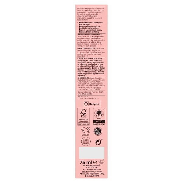 Procare Sensitive Toothpaste 75Ml