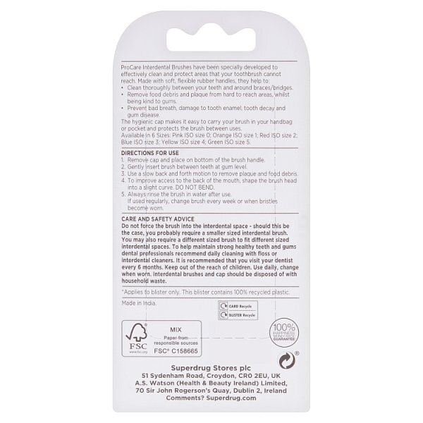 Pro Care Interdental Brushes Blue 0.60Mm X6