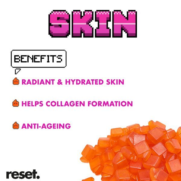 Reset Skin Vitamins Gummies Tangerine Flavour-60Pcs