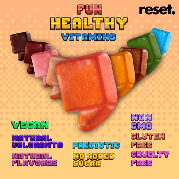 Reset B12 Vitamins Gummies Raspberry Flavour -60Pcs